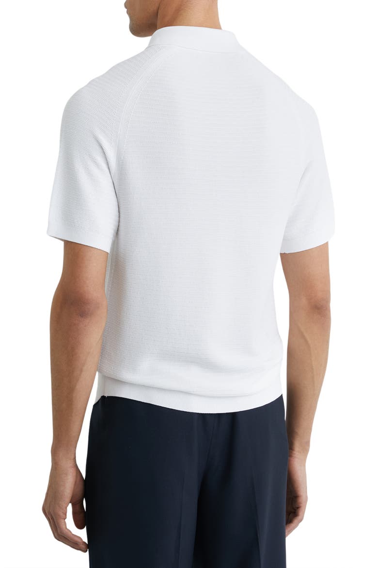 Estate Textured Stitch Zip Polo, Alternate, color, WHITE