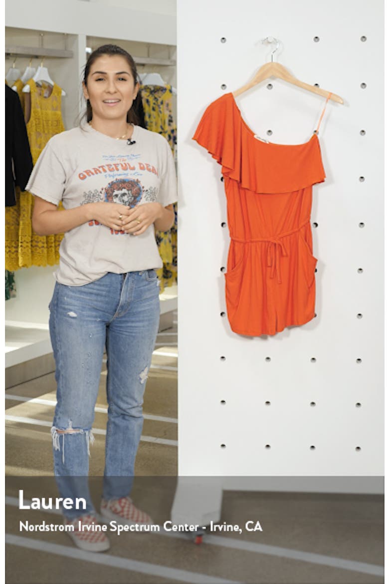 Follow the Sun One-Shoulder Ruffle Romper video
