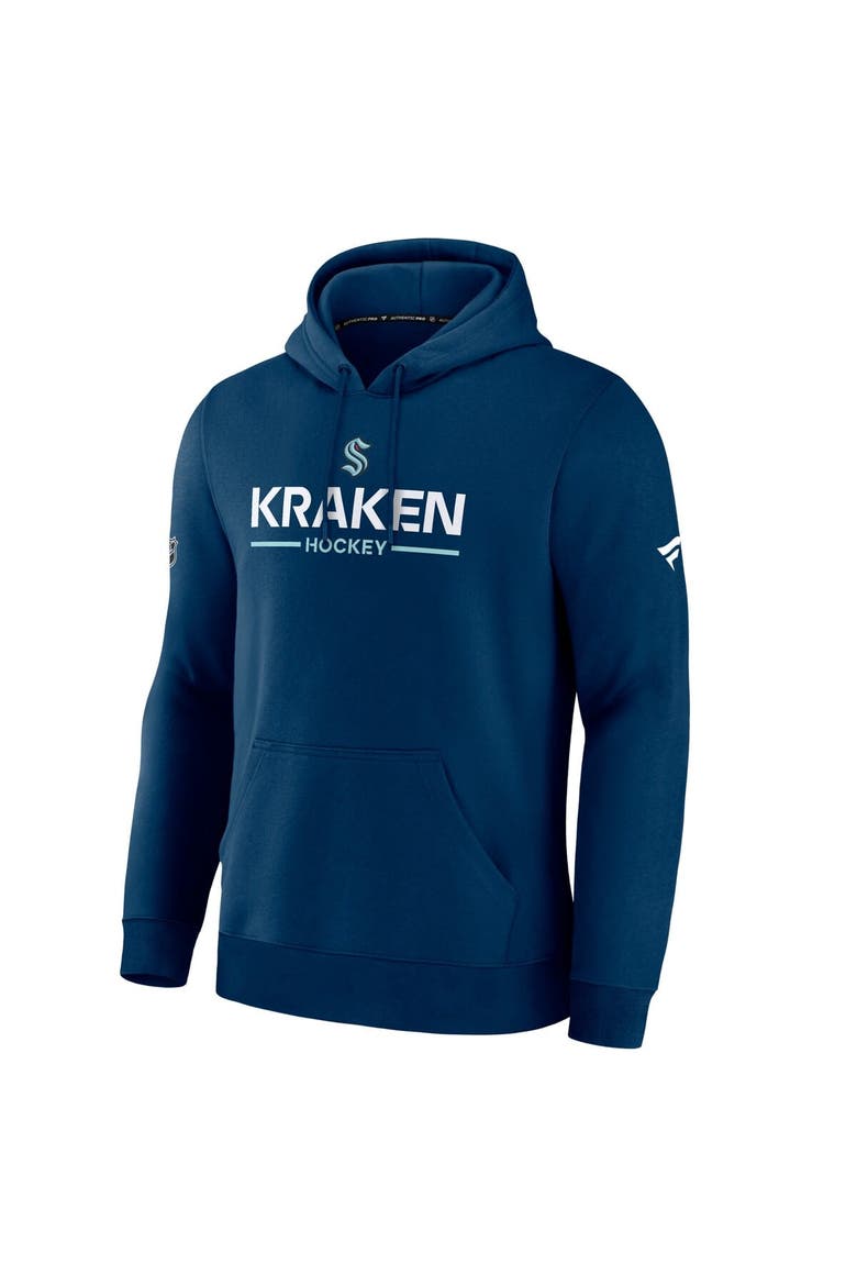 Men's Fanatics Deep Sea Blue Seattle Kraken Authentic Pro Primary Hoodie, Alternate, color, Navy
