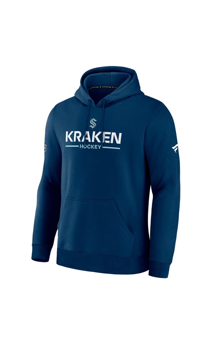 FANATICS Men
s Fanatics Deep Sea Blue Seattle Kraken Authentic Pro Primary Hoodie, Alternate, color, Navy