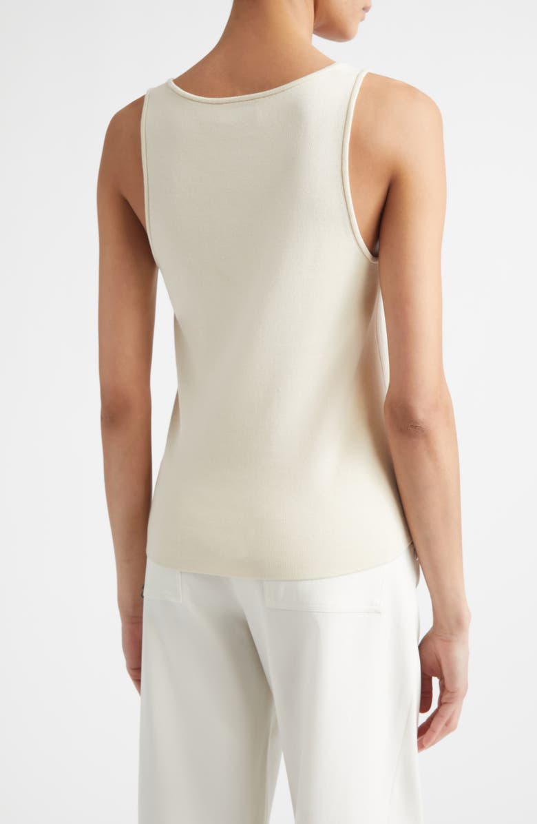 ST. JOHN Silk & Cotton Sweater Tank, Alternate, color, Ecru