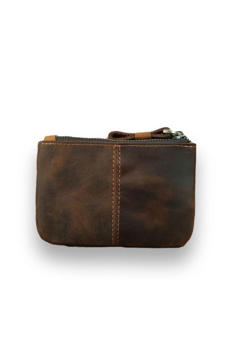 STEEL HORSE LEATHER The Cael | Handmade Leather Coin Purse with Zipper, Main, color, Brown
