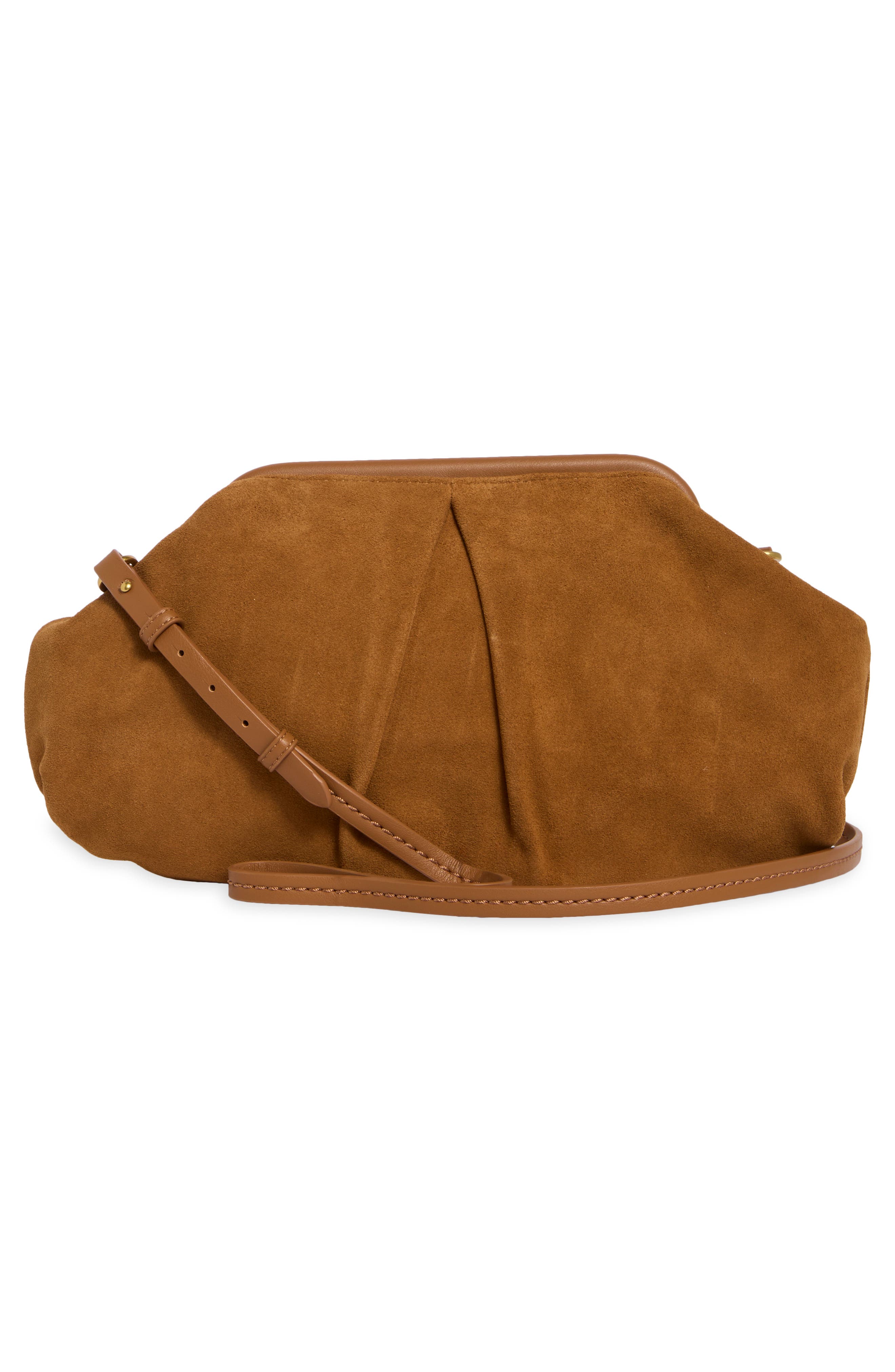 Suede Clutch, Alternate, color, COGNAC SUEDE