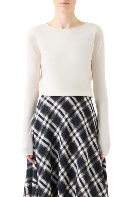 Akris Punto Wool Crewneck Top In White