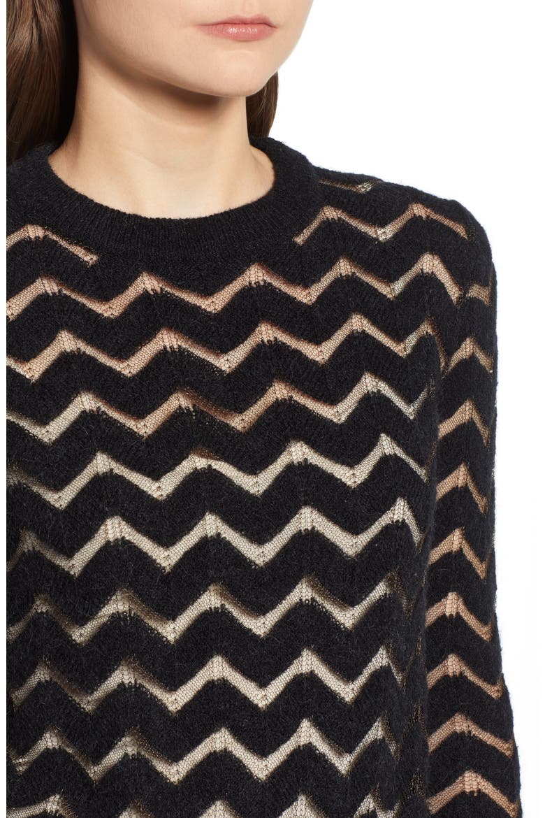Easy Stripe Pullover, Alternate, color, BLACK