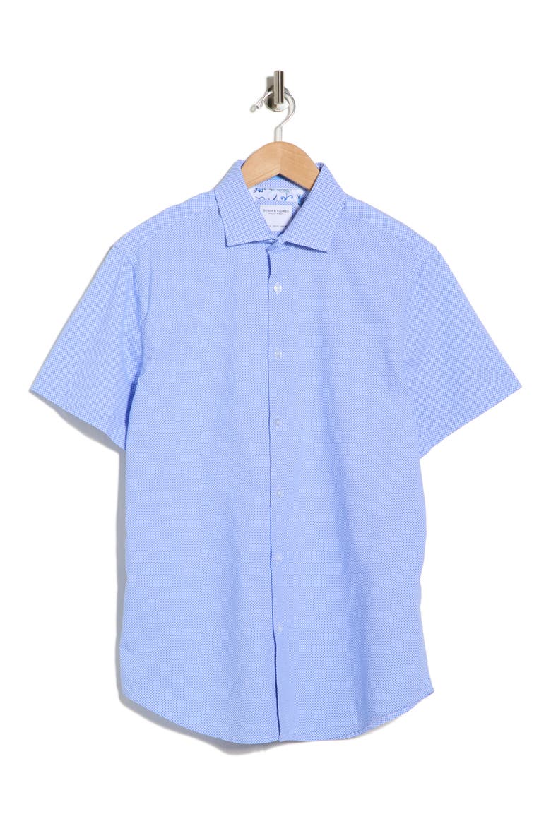 Mix Dot Button-Up Shirt, Alternate, color, BLUE/WHITE