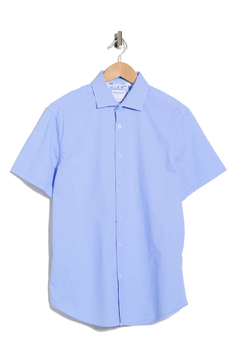 DENIM AND FLOWER Mix Dot Button-Up Shirt, Alternate, color, Blue/White