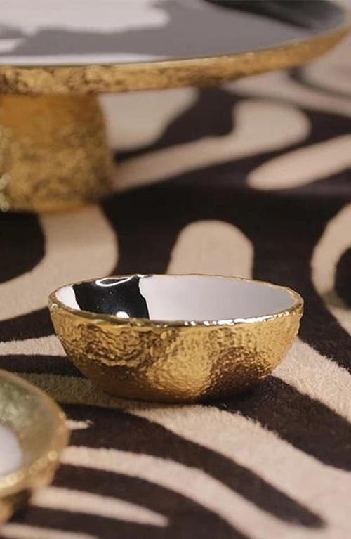 Lunares Bianco Nero Salt & Pepper Set In Metallic