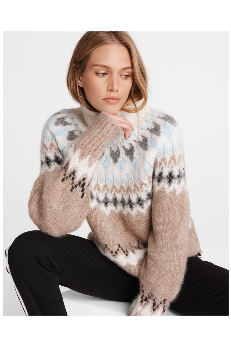 Fran Fair Isle Turtleneck Sweater, Alternate, color, OATMEAL