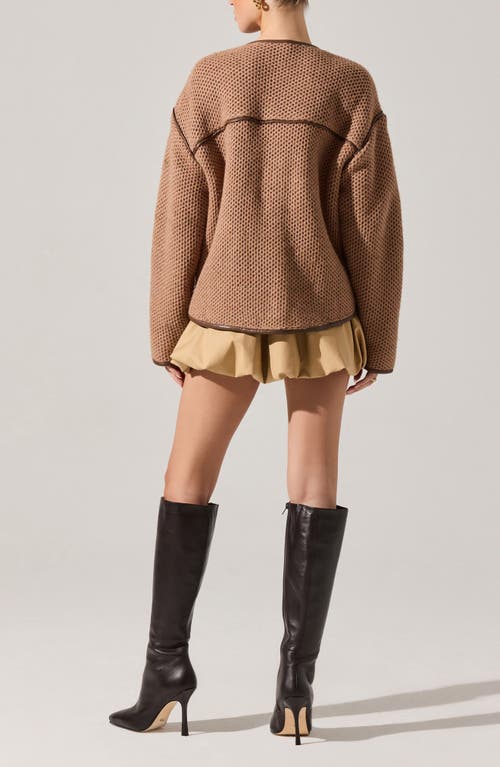 Astr The Label Kembrie Sweater Jacket In Brown