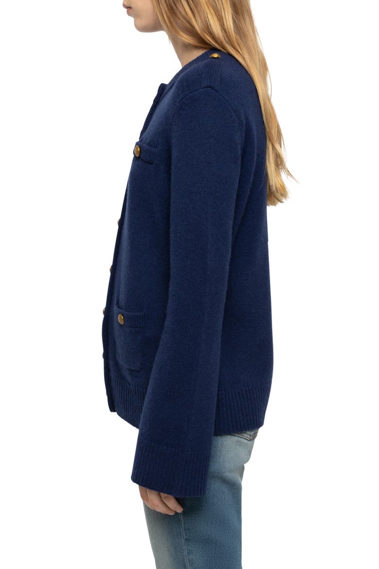 Lucyla Wool & Cashmere Cardigan, Alternate, color, MARINE