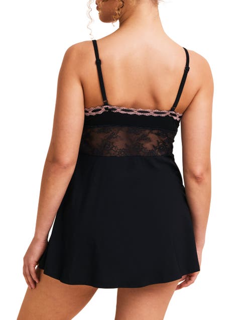 Shop Adore Me Hilda Babydoll & Hipster Set In Black
