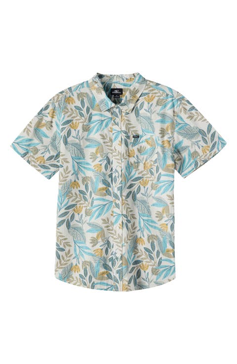 Kids' Terrace Print Short Sleeve Button-Up Shirt (Big Kid)