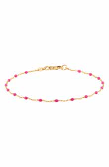 Frankie & Zoe Pink Enamel Station Bracelet