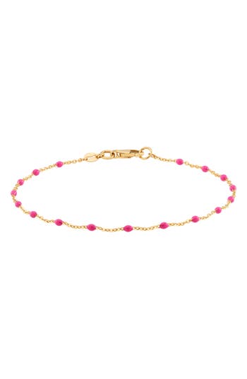 Frankie & Zoe Pink Enamel Station Bracelet