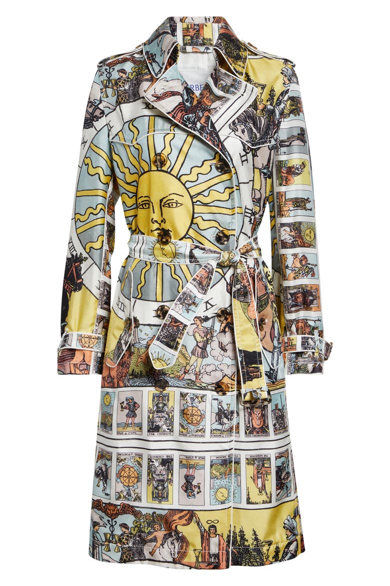 Foxfield Silk Trench Coat, Alternate, color, SEASIDE BLUE