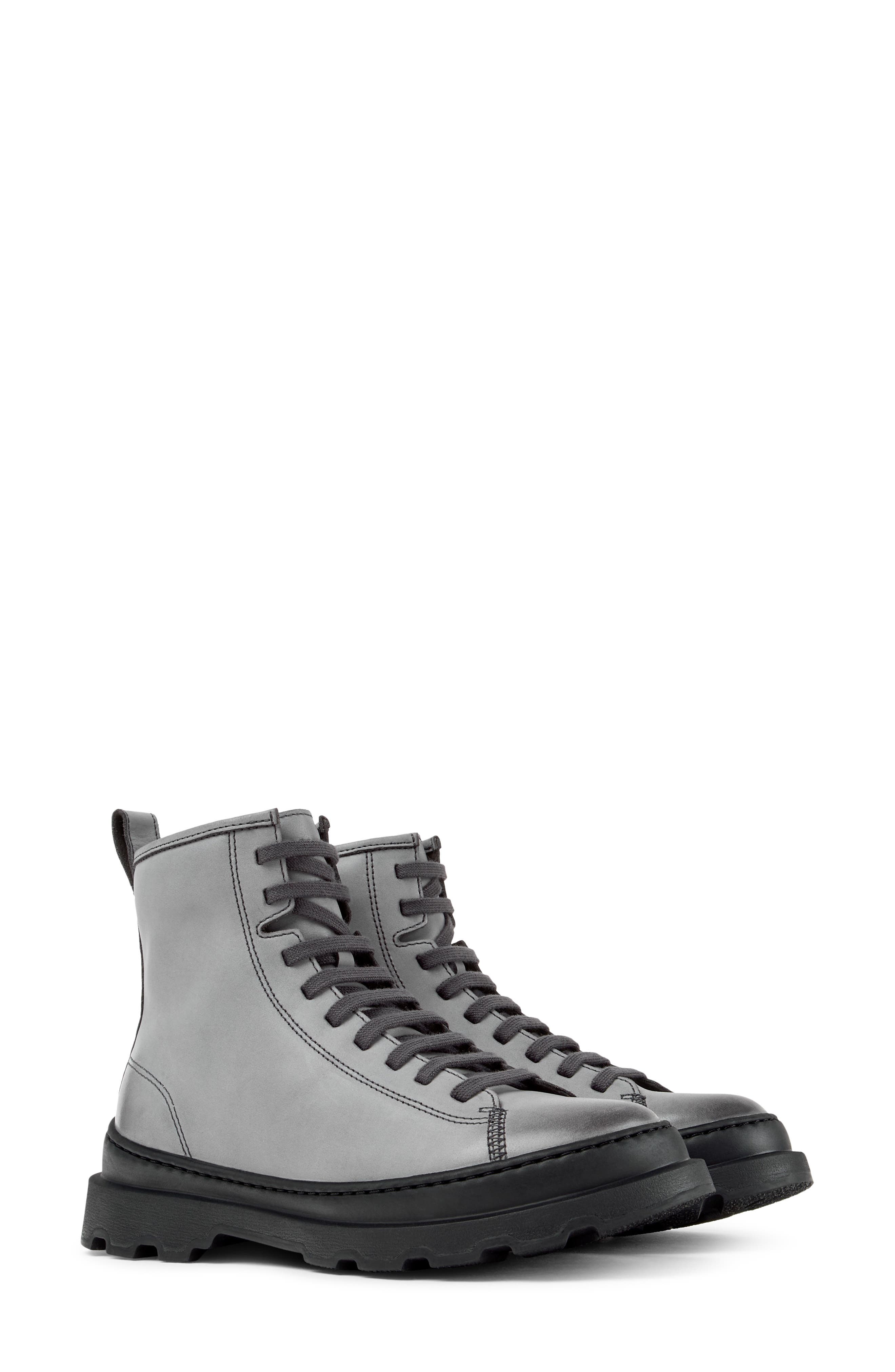 Brutus Leather Bootie, Main, color, MEDIUM GRAY