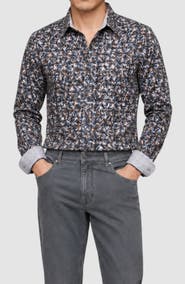 GARNET Pixel Fade Print Button Up Shirt
