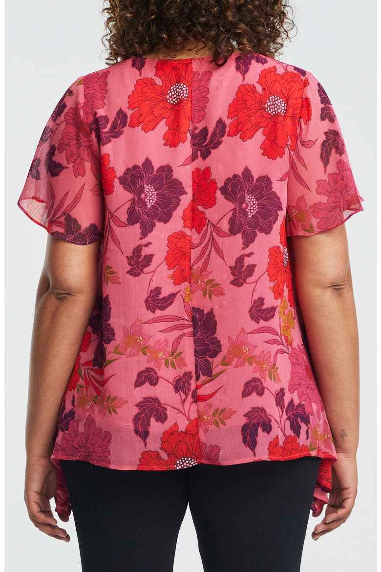 Delta Floral Flutter Sleeve Top, Alternate, color, PRINT