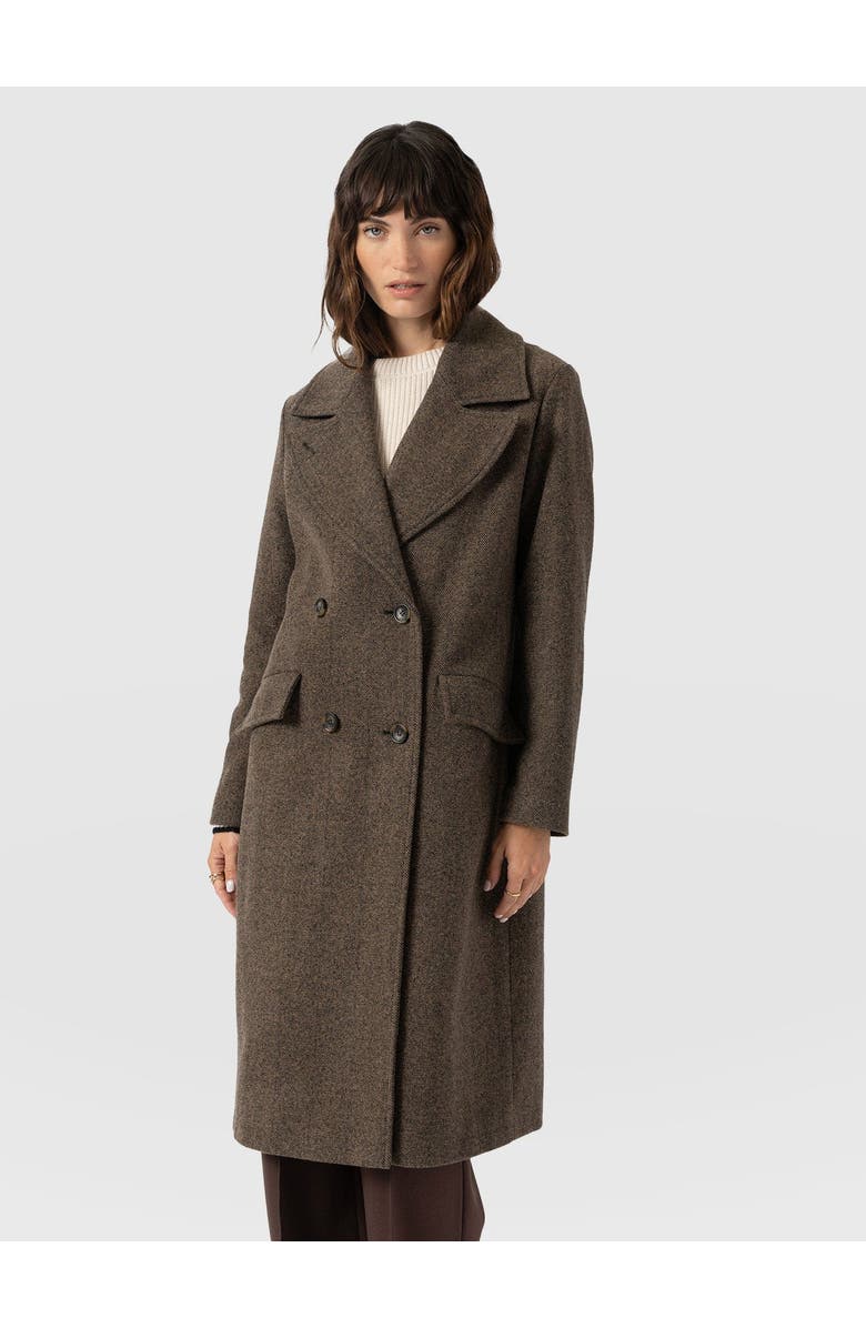 Saint + Sofia Hampton Coat, Alternate, color, Brown Chevron