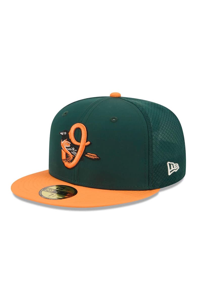 New Era Men's New Era Dark Green/Orange Baltimore Orioles 2026 City Connect Batting Practice 59FIFTY Fitted Hat, Main, color, Dark Green