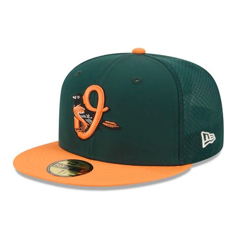 Men's New Era Dark Green/Orange Baltimore Orioles 2026 City Connect Batting Practice 59FIFTY Fitted Hat