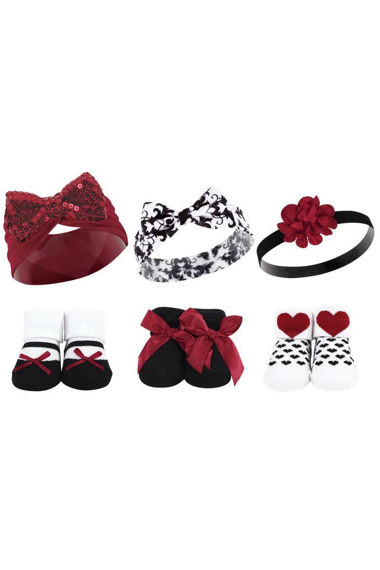 Perfect Pair Headband & Socks Gift Pack, Main, color, Red Sequin