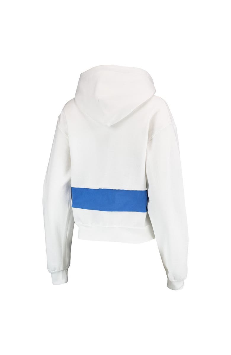 REFRIED APPAREL Women's Refried Apparel White/Royal Los Angeles Dodgers Cropped Pullover Hoodie, Alternate, color, 