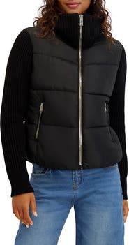 Kensie Knit Sleeve Quilted Core Jacket