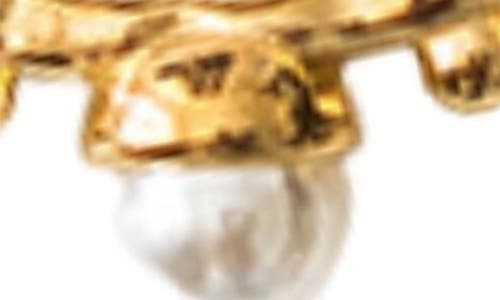 Macrae & Co . Nicole Faux Pearl Hoop Earrings In Gold