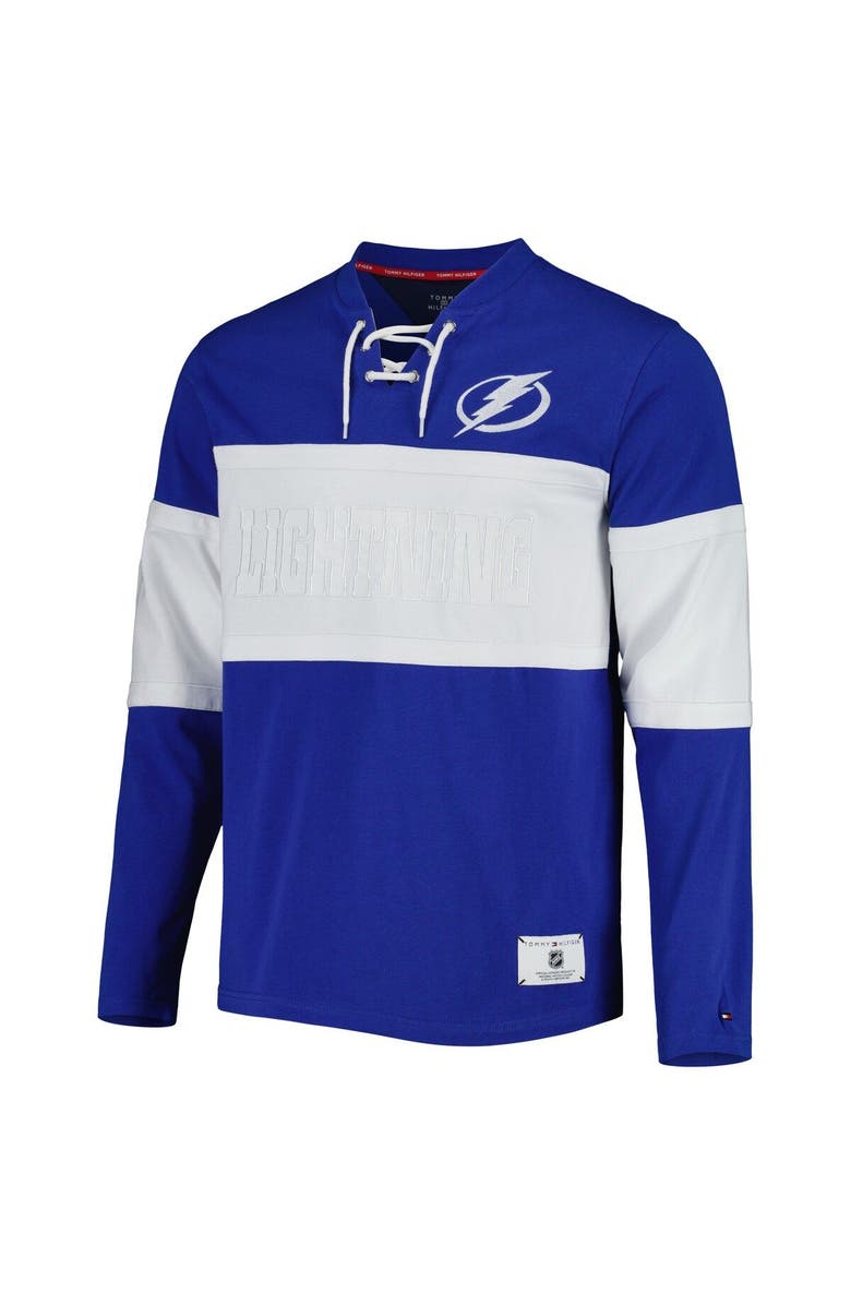 Tommy Hilfiger Men's Tommy Hilfiger Blue Tampa Bay Lightning Walter Lace-Up Long Sleeve Top, Alternate, color, Blue