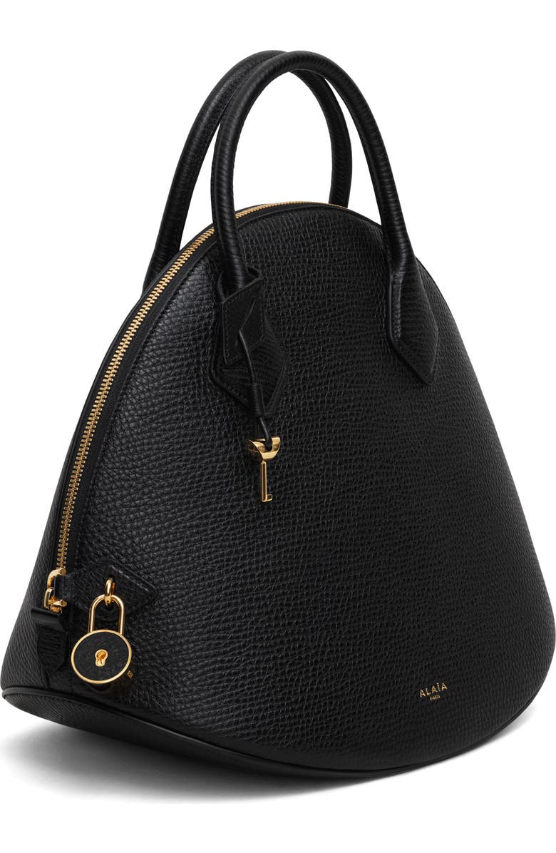 Alaïa Dome Grained Leather Top Handle Bag, Alternate, color,
