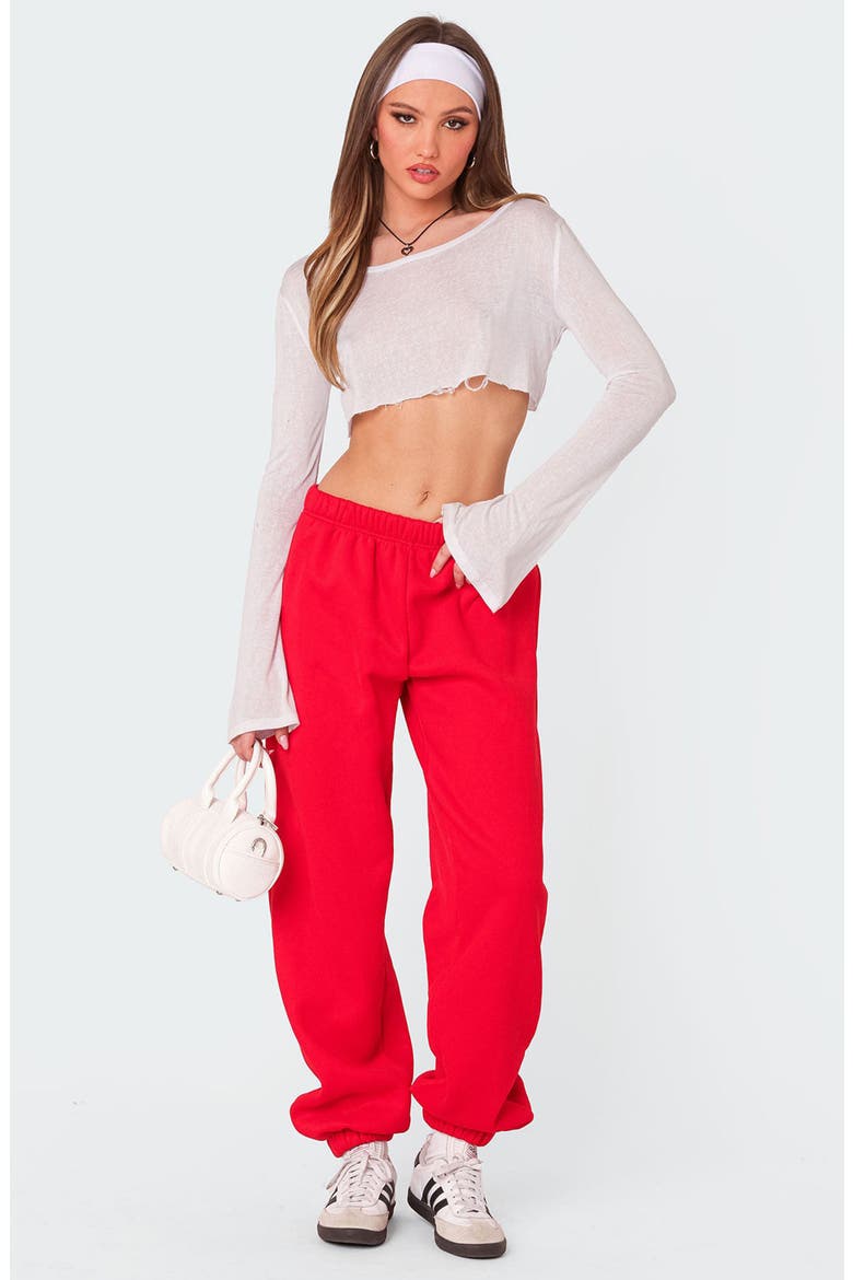 Clark Oversize Sweatpants, Alternate, color, RED