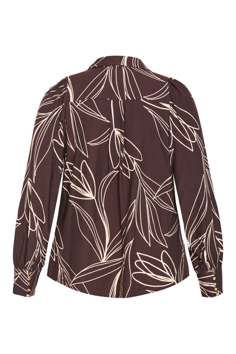 Rosabella Floral Button-Up Shirt, Alternate, color, CHOC BLOOM