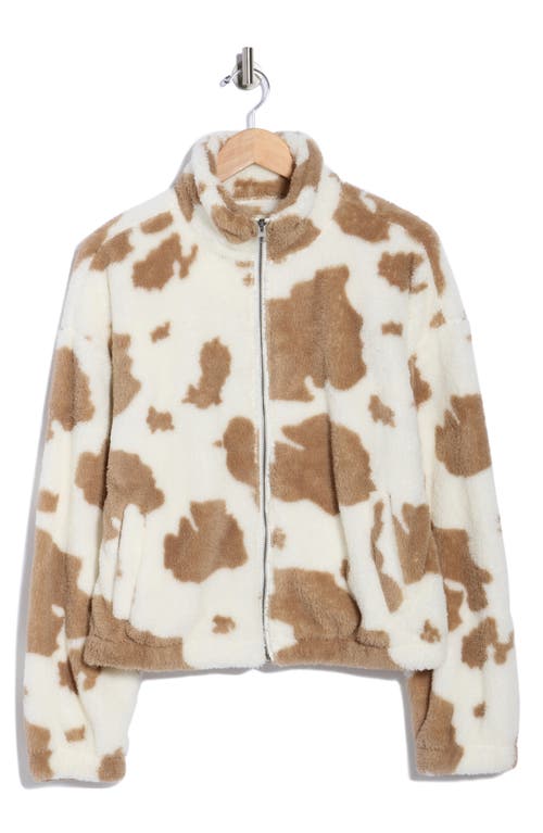 Thread & Supply Printed Faux Shearling Jacket In Brown