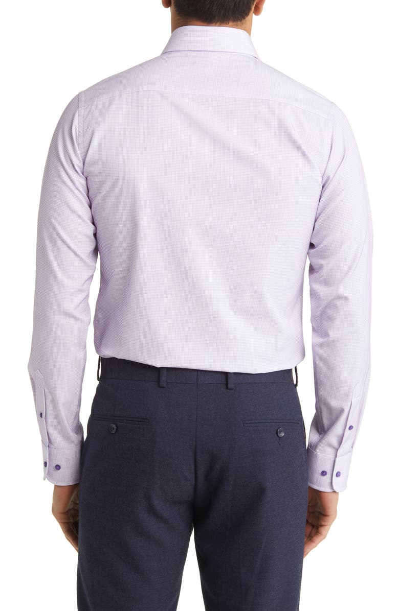 David Donahue Slim Fit Micro Check Cotton Dress Shirt, Alternate, color,