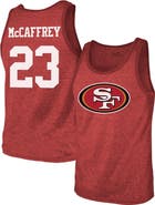 Majestic Threads Men's Majestic Threads Christian McCaffrey Scarlet San Francisco 49ers Tri-Blend Player Name & Number Tank Top