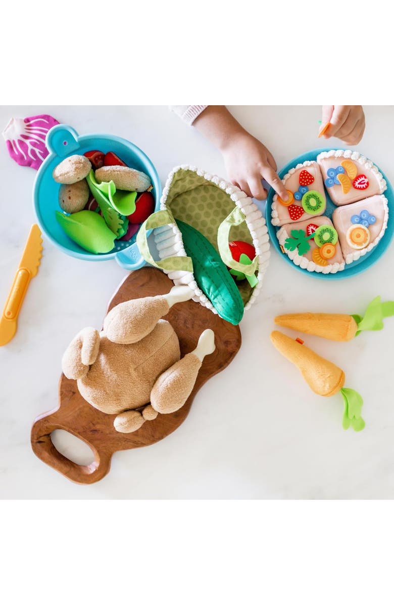HABA Roast Chicken Soft Play Food, Pretend Play Toys for Kids Kitchen, 5-Piece Food Toys Set from Quality Fabric with Detachable Sections, Ages 3+, Alternate, color, Multi