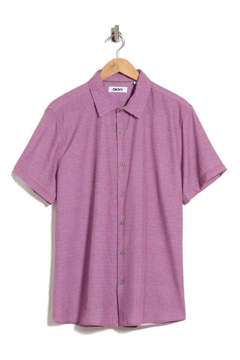 Davin Button-Up Shirt, Alternate, color, DARK MAGENTA