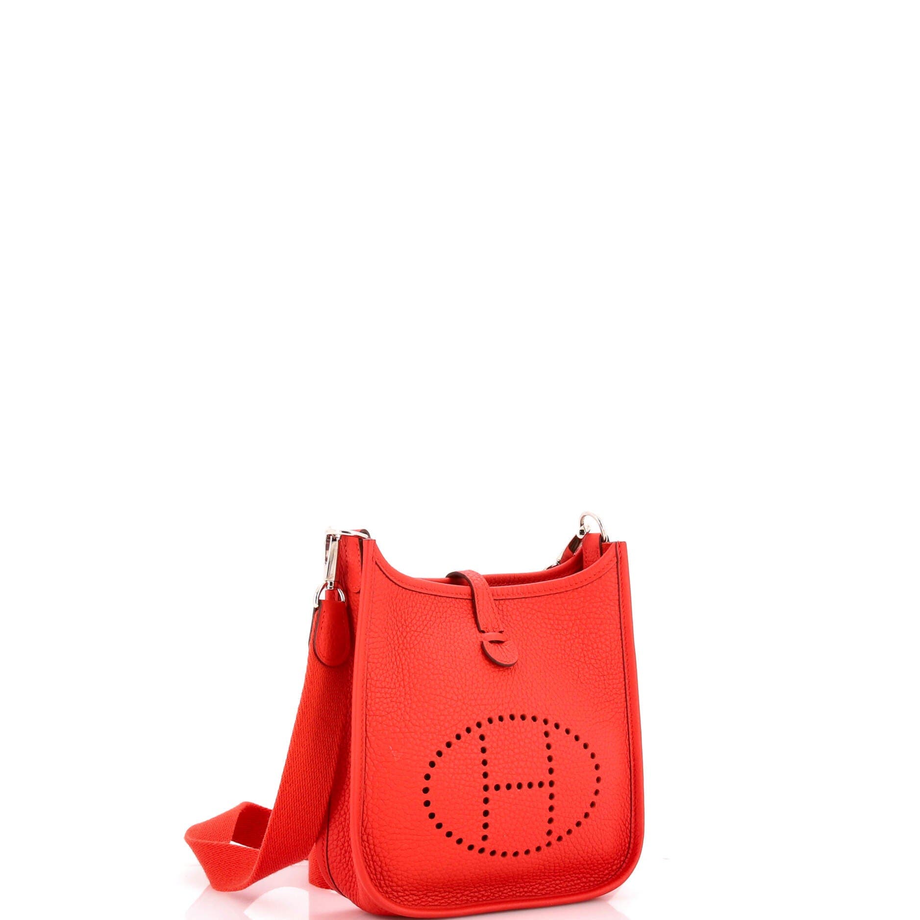 Pre-Owned Hermes Evelyne Bag Gen III Clemence TPM, Alternate, color, Rouge Tomate