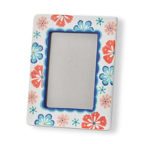Eclectic Fun 4x6 Photo Frame Multi Earthenware MDF Glass 7x0.5x9 in