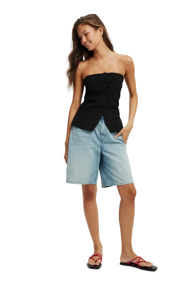 Cotton On Women's Luis Strapless Suiting Vest, Alternate, color,