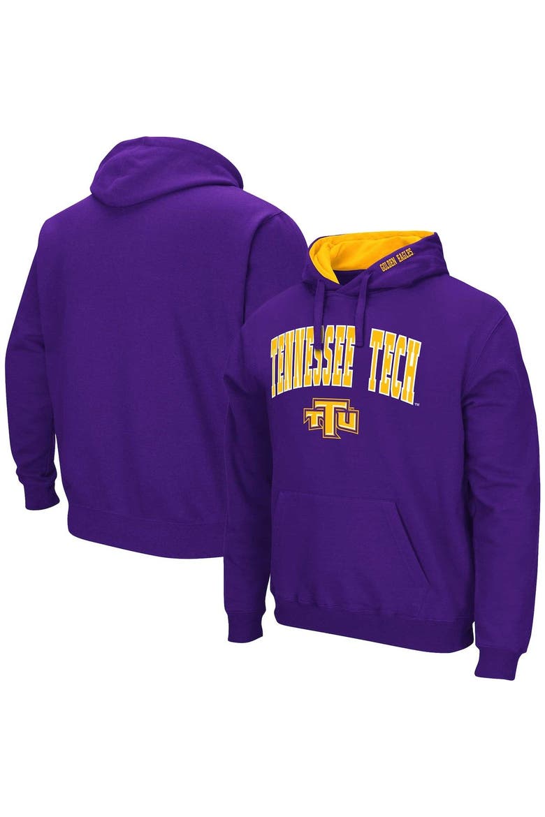 Men's Colosseum Purple Tennessee Tech Golden Eagles Arch & Logo 3.0 Pullover Hoodie, Alternate, color, Purple