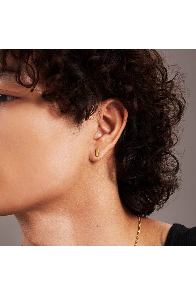 Mini Bullion Bar Stud Earrings, Alternate, color, Gold 9k