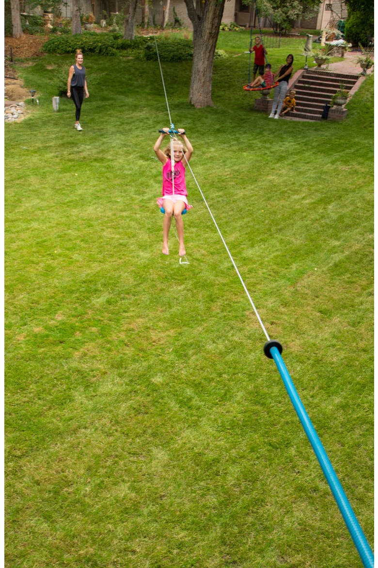 Slackers Night Riderz 100-Foot Zipline Kit with Seat, Alternate, color, MULTI