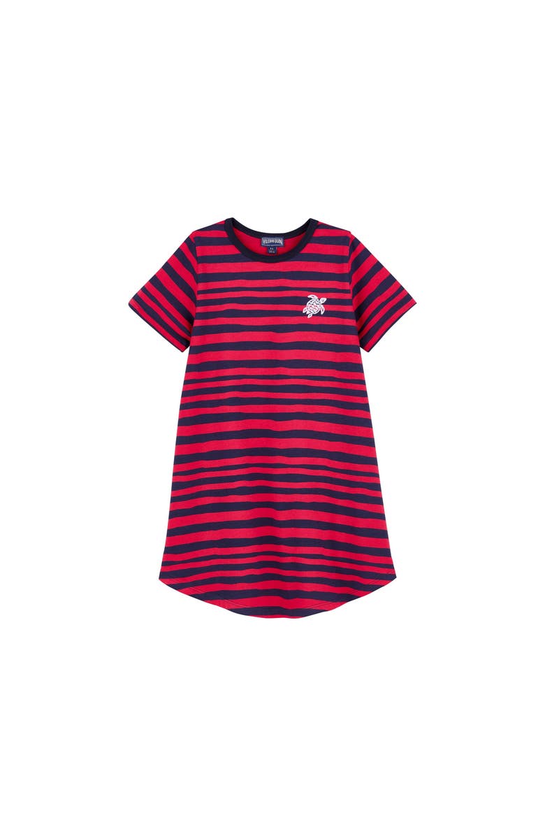 Vilebrequin Kids' Turtle And Stripes T-Shirt Dress, Main, color, 