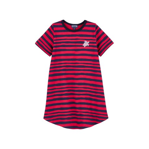 Kids' Turtle And Stripes T-Shirt Dress