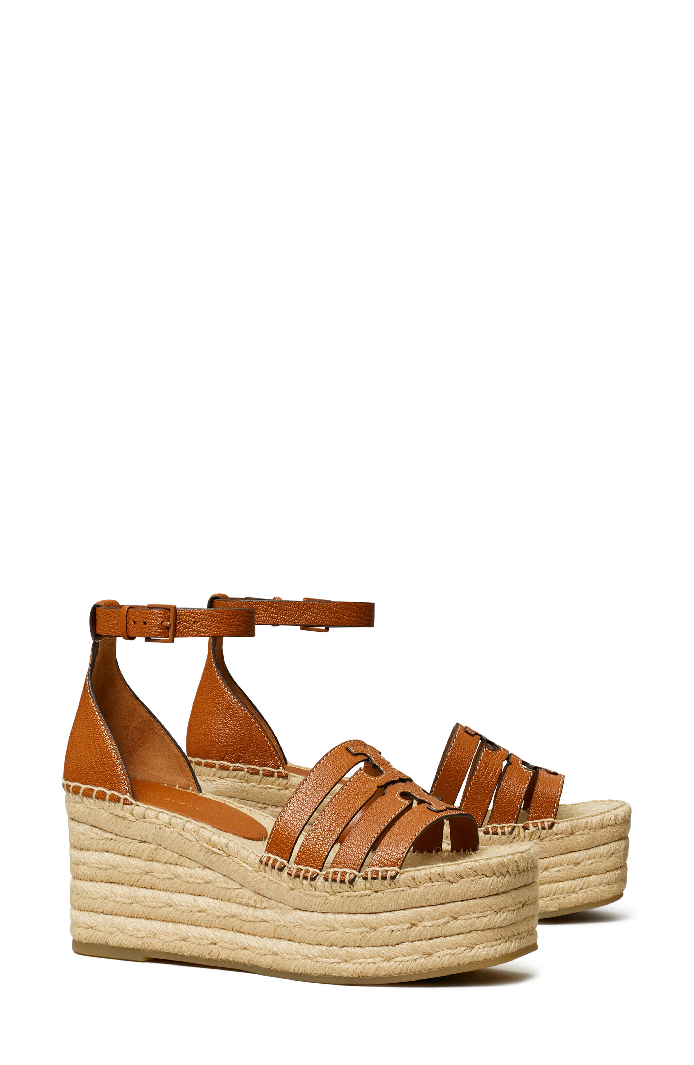 Ines Ankle Strap Espadrille Platform Wedge Sandal, Main, color, BOURBON