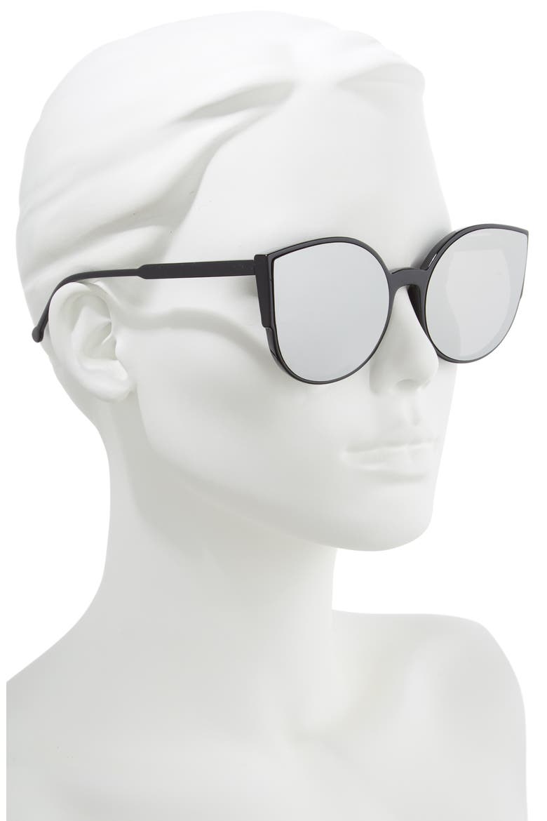 Cat Eye Sunglasses, Alternate, color, BLACK/ SILVER