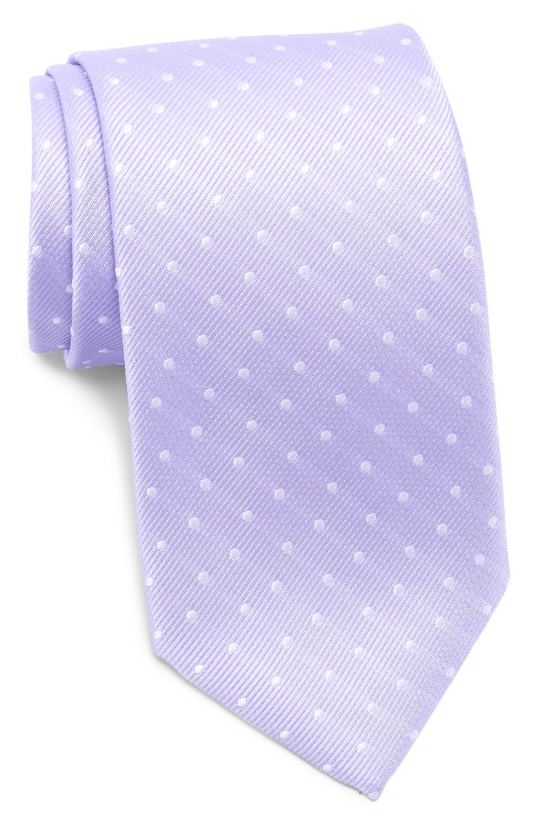 TOM BAINE Polka Dot Print Tie, Main, color, Purple